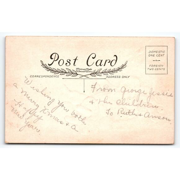 Vintage Santa Claus Falls On Roof Christmas Postcard Whitney Made 1910s Holiday - Picture 2 of 2